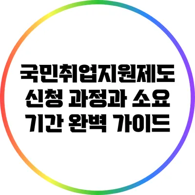 국민취업지원제도 신청 과정과 소요 기간 완벽 가이드