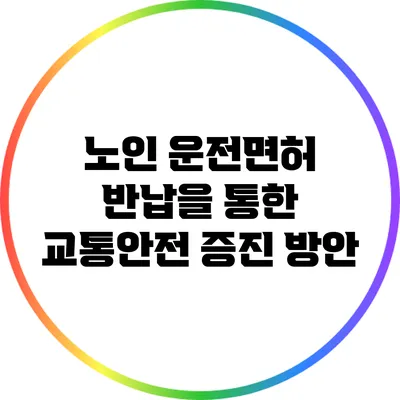 노인 운전면허 반납을 통한 교통안전 증진 방안