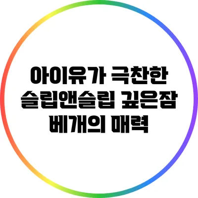 아이유가 극찬한 슬립앤슬립 깊은잠 베개의 매력