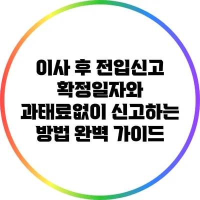 이사 후 전입신고 확정일자와 과태료없이 신고하는 방법 완벽 가이드