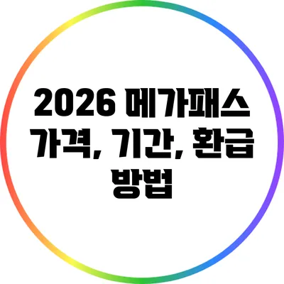 2026 메가패스 가격, 기간, 환급 방법