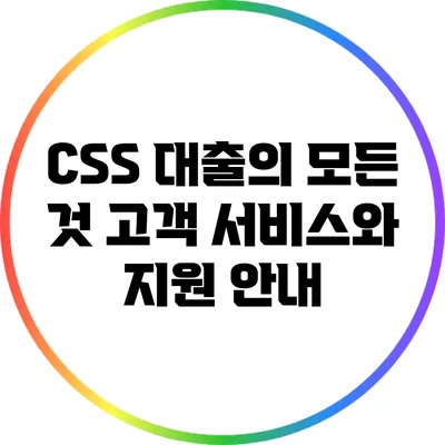 CSS 대출의 모든 것: 고객 서비스와 지원 안내