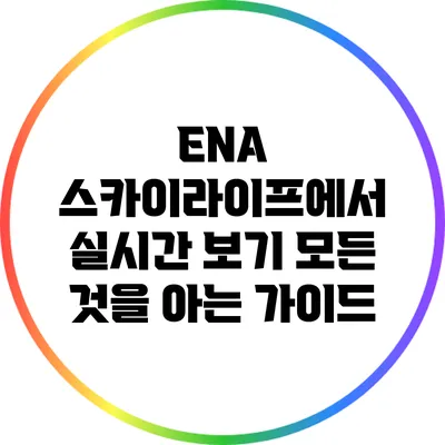 ENA 스카이라이프에서 실시간 보기: 모든 것을 아는 가이드