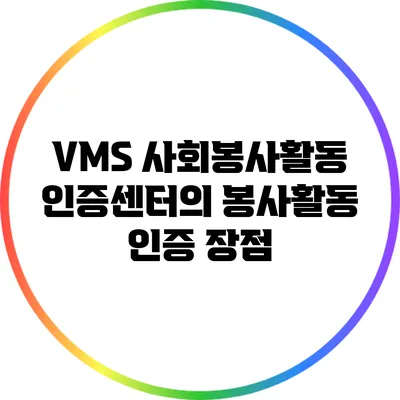 VMS 사회봉사활동 인증센터의 봉사활동 인증 장점