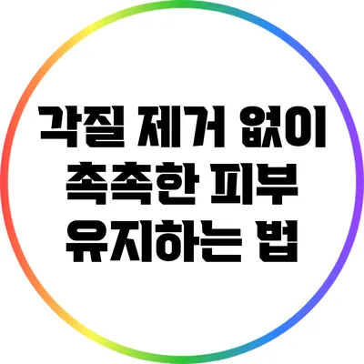 각질 제거 없이 촉촉한 피부 유지하는 법