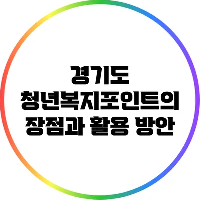 경기도 청년복지포인트의 장점과 활용 방안