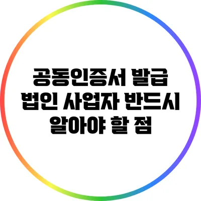 공동인증서 발급: 법인 사업자 반드시 알아야 할 점