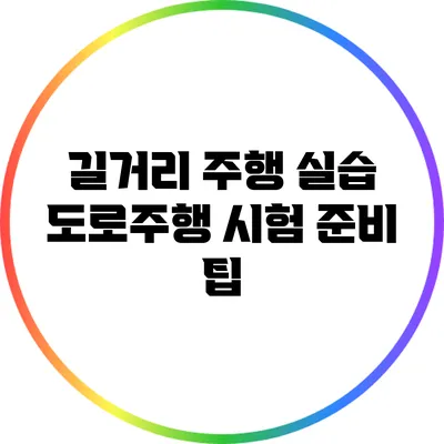 길거리 주행 실습: 도로주행 시험 준비 팁