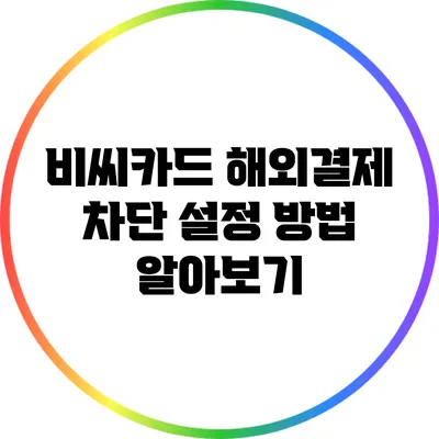 비씨카드 해외결제 차단 설정 방법 알아보기