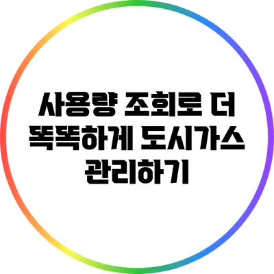 사용량 조회로 더 똑똑하게 도시가스 관리하기