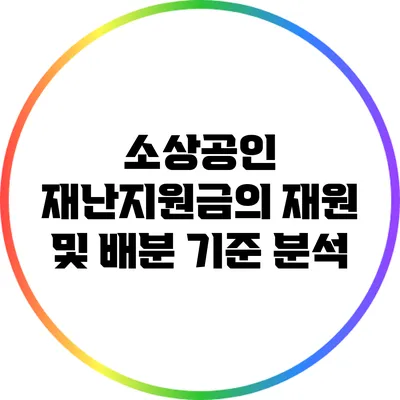 소상공인 재난지원금의 재원 및 배분 기준 분석