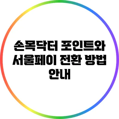 손목닥터 포인트와 서울페이 전환 방법 안내