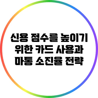 신용 점수를 높이기 위한 카드 사용과 마통 소진율 전략