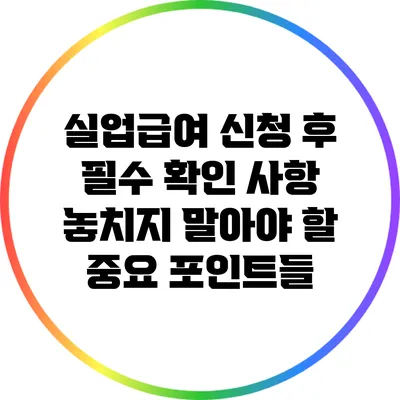 실업급여 신청 후 필수 확인 사항: 놓치지 말아야 할 중요 포인트들