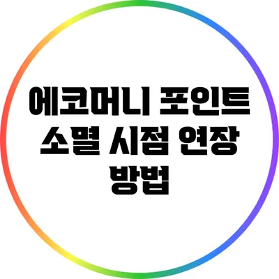 에코머니 포인트 소멸 시점 연장 방법