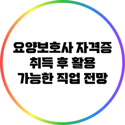 요양보호사 자격증 취득 후 활용 가능한 직업 전망