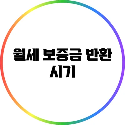 월세 보증금 반환 시기
