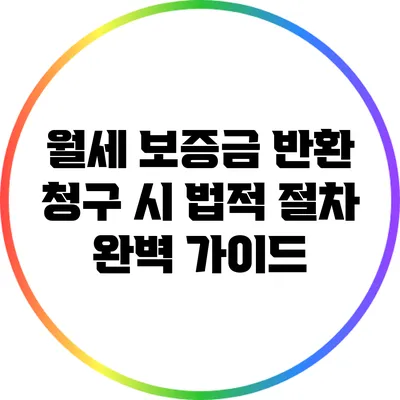월세 보증금 반환 청구 시 법적 절차 완벽 가이드