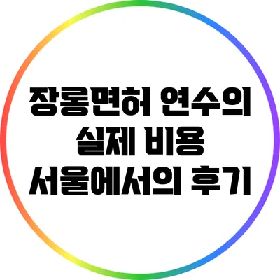 장롱면허 연수의 실제 비용: 서울에서의 후기