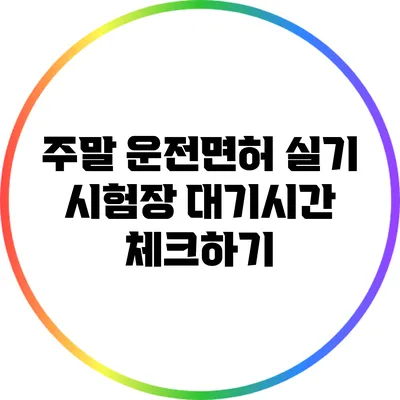 주말 운전면허 실기 시험장 대기시간 체크하기