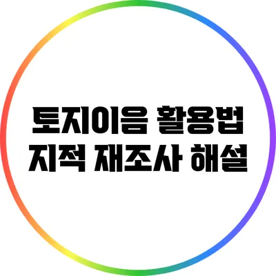 토지이음 활용법: 지적 재조사 해설