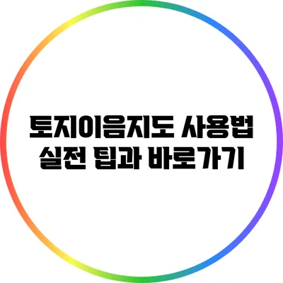토지이음지도 사용법: 실전 팁과 바로가기