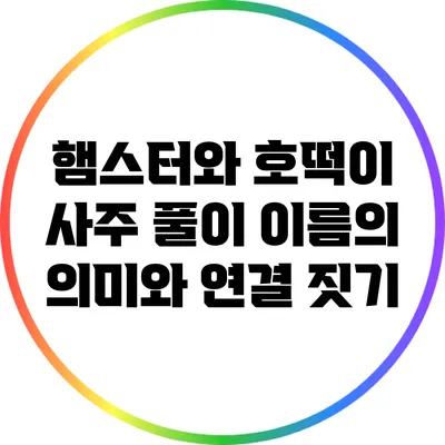 햄스터와 호떡이 사주 풀이: 이름의 의미와 연결 짓기