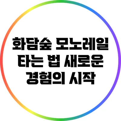 화담숲 모노레일 타는 법: 새로운 경험의 시작