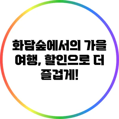 화담숲에서의 가을 여행, 할인으로 더 즐겁게!
