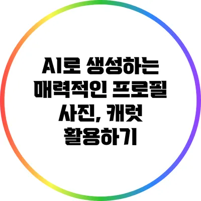 AI로 생성하는 매력적인 프로필 사진, 캐럿 활용하기