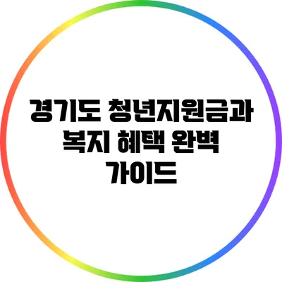 경기도 청년지원금과 복지 혜택 완벽 가이드