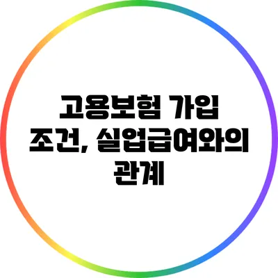 고용보험 가입 조건, 실업급여와의 관계