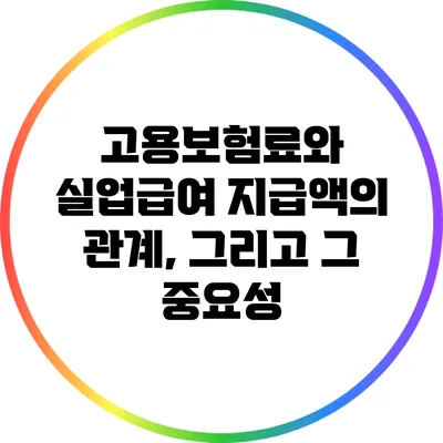 고용보험료와 실업급여 지급액의 관계, 그리고 그 중요성