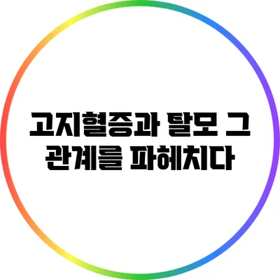고지혈증과 탈모: 그 관계를 파헤치다