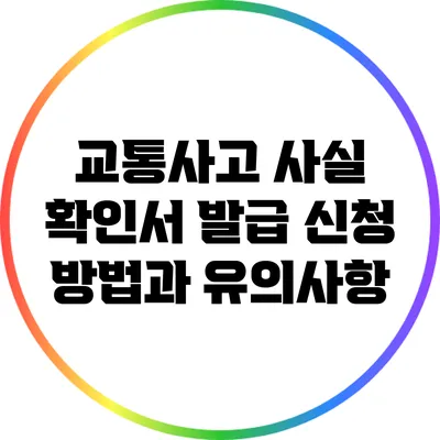 교통사고 사실 확인서 발급 신청 방법과 유의사항