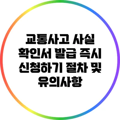 교통사고 사실 확인서 발급 즉시 신청하기: 절차 및 유의사항