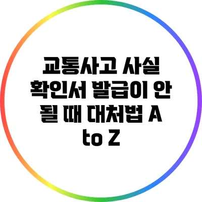 교통사고 사실 확인서 발급이 안 될 때 대처법 A to Z