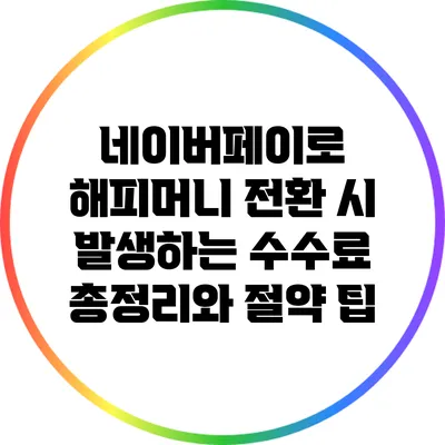 네이버페이로 해피머니 전환 시 발생하는 수수료 총정리와 절약 팁