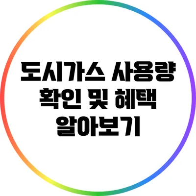 도시가스 사용량 확인 및 혜택 알아보기