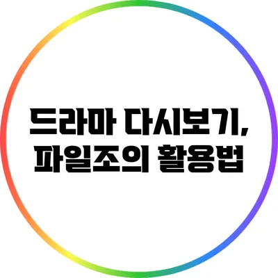 드라마 다시보기, 파일조의 활용법