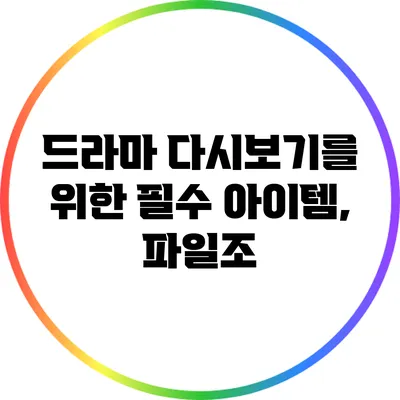 드라마 다시보기를 위한 필수 아이템, 파일조