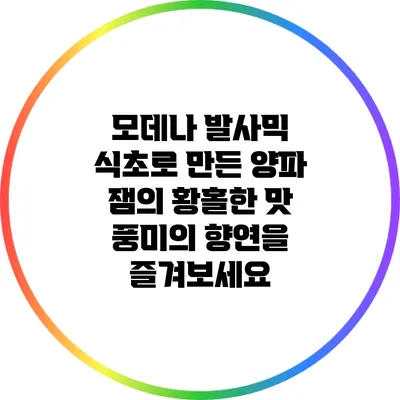 모데나 발사믹 식초로 만든 양파 잼의 황홀한 맛: 풍미의 향연을 즐겨보세요
