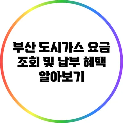 부산 도시가스 요금 조회 및 납부 혜택 알아보기