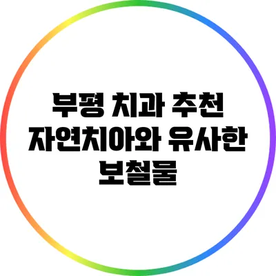 부평 치과 추천: 자연치아와 유사한 보철물