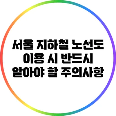 서울 지하철 노선도 이용 시 반드시 알아야 할 주의사항