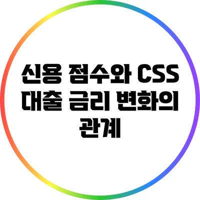 신용 점수와 CSS 대출 금리 변화의 관계