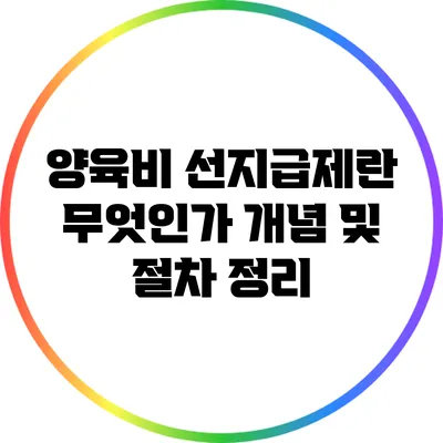양육비 선지급제란 무엇인가? 개념 및 절차 정리