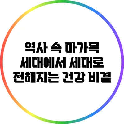 역사 속 마가목: 세대에서 세대로 전해지는 건강 비결