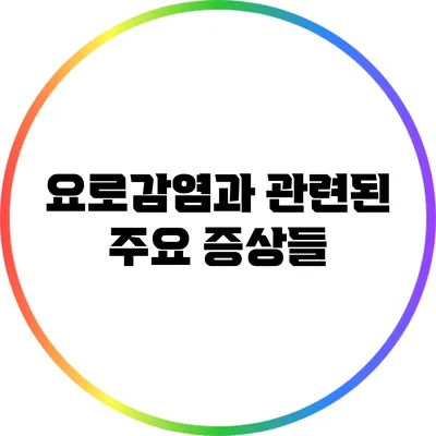 요로감염과 관련된 주요 증상들