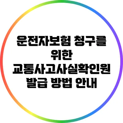운전자보험 청구를 위한 교통사고사실확인원 발급 방법 안내